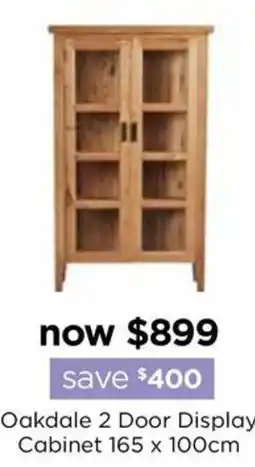 Early Settler Oakdale 2 Door Display Cabinet offer