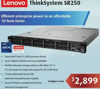 Leader Computers Lenovo ThinkSystem SR250 offer