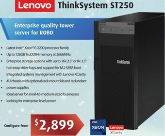 Leader Computers Lenovo ThinkSystem ST250 offer