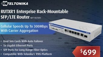 RUTXR1 Enterprise Rack-Mountable SFP-LTE Router