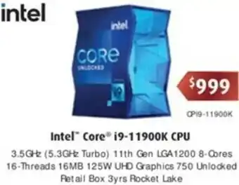 Leader Computers Intel Core i9-11900k CPU offer