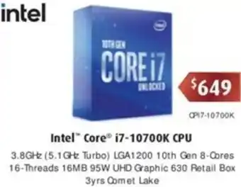 Intel Core i7-10700K CPU