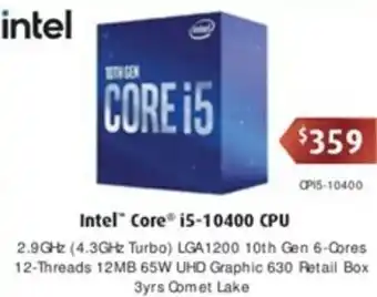 Leader Computers Intel Core i5-10400 CPU offer