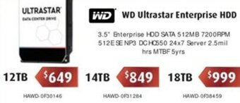 Leader Computers WD Ultrastar Enterprise HDD offer
