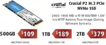 Leader Computers Cucial P2 M.2 PCIe NVMe SSD offer