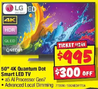 JB Hi-Fi 50" 4K Quantum Dot Smart LED TV offer