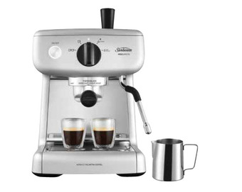 The Good Guys Sunbeam mini barista espresso machine - silver offer