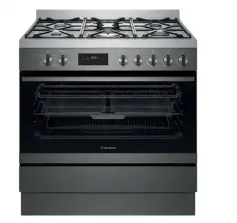 Westinghouse 90cm dual fuel upright cooker - dark stainless steel