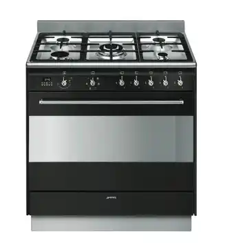 The Good Guys Smeg 90cm dual fuel upright cooker - black offer