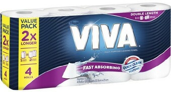BIG W Viva 4-Pack Double Length Paper Towels offer