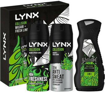 BIG W Lynx Wasabi and Fresh Linen Trio Gift Set 730ml offer