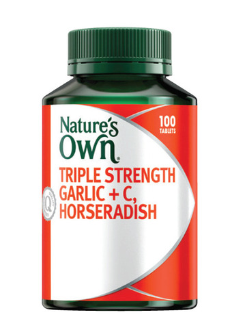Malouf Pharmacies Nature’s own triple strength garlic + c, horseradish 100 tablets offer