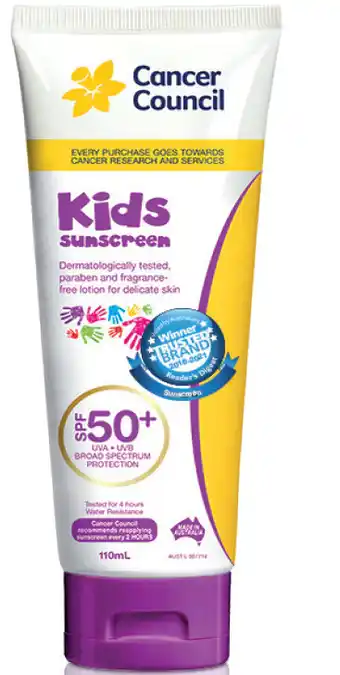 Cancer council kids sunscreen spf50+ 110ml