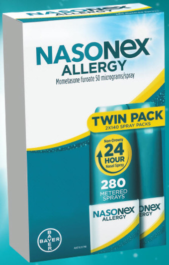 Malouf Pharmacies Nasonex allergy nasal spray twin pack 2x140 dose offer
