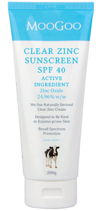 Malouf Pharmacies Moogoo clear zinc spf40 sunscreen 200g offer