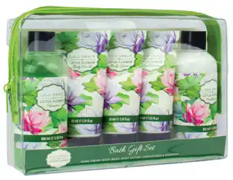 Lulu grace lotus flower 5 piece bath gift set
