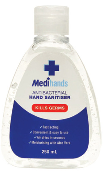 Medihands antibacterial hand sanitiser 250ml