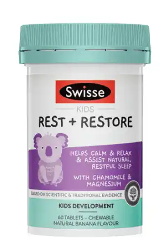Swisse kids rest + restore 60 chewable tablets