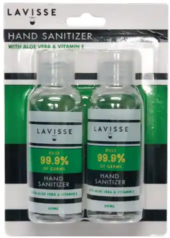 Lavisse hand sanitiser twin pack 2 x 60ml