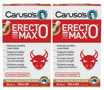 Direct Chemist Outlet Caruso's natural health erectomax 30 tablets offer