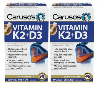 Direct Chemist Outlet Caruso's natural health vitamin k2 + d3 60 capsules offer