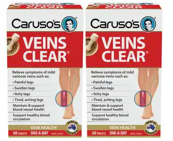 Direct Chemist Outlet Caruso's natural health veins clear 60 tablets offer
