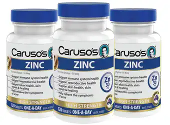Direct Chemist Outlet Caruso's natural health zinc 120 tablets offer