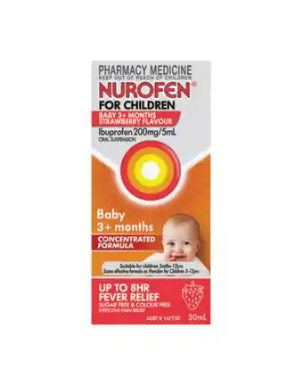 Nurofen for children baby 3+ months strawberry 50ml