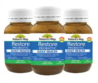 Direct Chemist Outlet Nature's way restore probiotic daily health 28 capsules offer