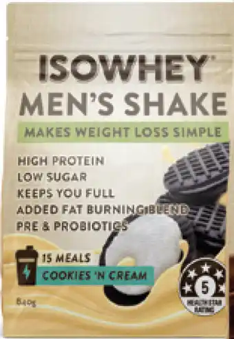 Isowhey men's shake - cookies 'n cream 840g
