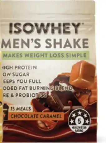 Direct Chemist Outlet Isowhey men's shake - chocolate caramel 840g offer