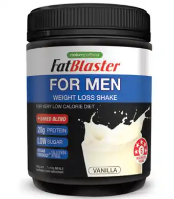 Direct Chemist Outlet Naturopathica fatblaster for men shake vanilla 385g offer