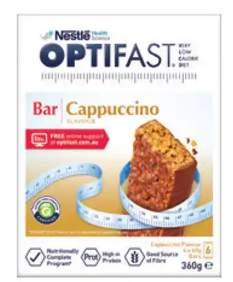 Direct Chemist Outlet Optifast vlcd bars cappuccino 6x60g offer