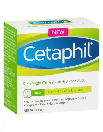 Direct Chemist Outlet Cetaphil face rich hydrating night cream 48g offer