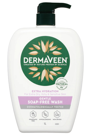 Dermaveen extra hydration gentle soap free wash 1l