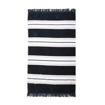 Blue stripe velour cotton beach towel