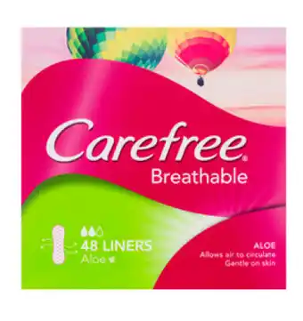 Carefree breathable liners aloe 48 pack