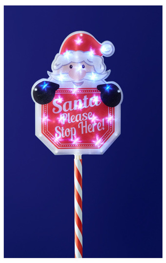 BIG W 60cm 18 led solar santa stop here sign offer