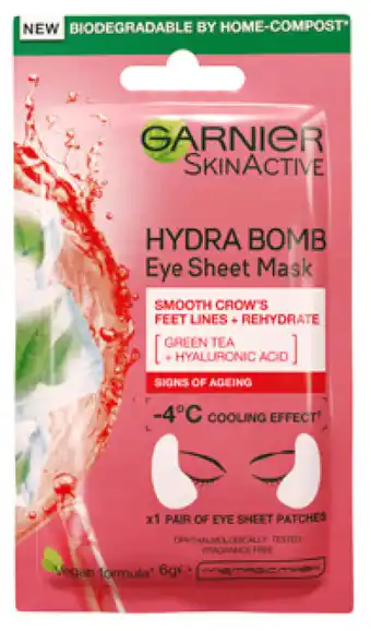 BIG W Garnier hydra bomb anti-ageing eye tissue mask offer