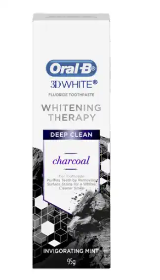 BIG W Oral-b 3d white whitening therapy deep clean charcoal 95g offer
