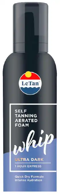 ePharmacy Le tan self tanning aerated foam whip ultra dark offer