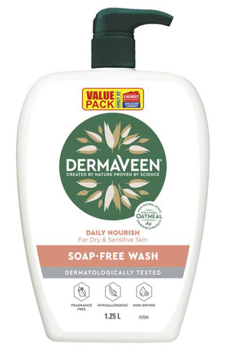 Dermaveen daily nourish soap free wash 1.25 litre exclusive size