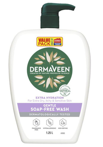 ePharmacy Dermaveen extra hydration gentle soap free wash 1.25 litre exclusive size offer
