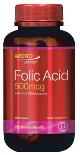 ePharmacy Microgenics folic acid 500mcg 120 capsules offer
