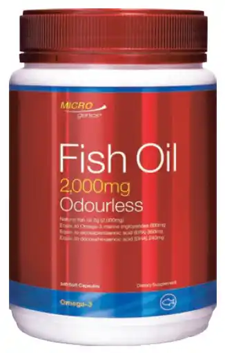 ePharmacy Microgenics fish oil 2,000mg odourless 340 capsules offer