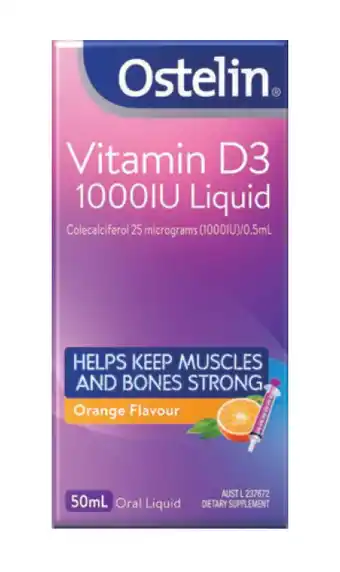 ePharmacy Ostelin vitamin d3 1000iu liquid 50ml offer