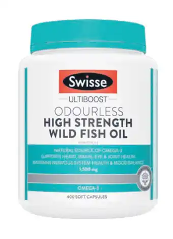 ePharmacy Swisse ultiboost odourless high strength wild fish oil 1,500mg 400 capsules offer