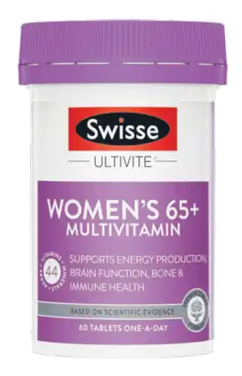 ePharmacy Swisse ultivite women’s 65+ multivitamin 60 tablets offer