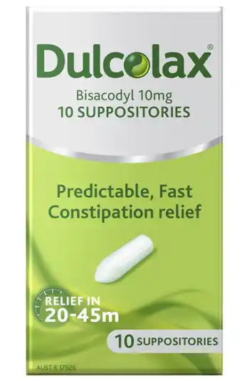 ePharmacy Dulcolax suppositories 10 pack - laxatives for constipation relief offer