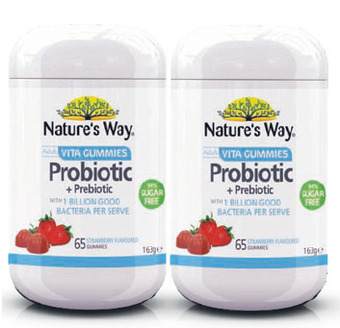 ePharmacy Nature’s way adult vita gummies 94% sugar free probiotic + prebiotic 65 gummies offer